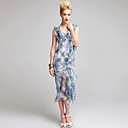 TS Chiffon and Ruffle Party Dress/ Inspired by Runway Style