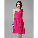 A-line One Shoulder Sweetheart Knee-length Chiffon Bridesmaid Dress