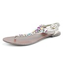 leatherette superior plana chinelos calcanhar com beading sapatos de-mel (1248-J40)