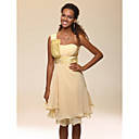 A-line One Shoulder Knee-length Chiffon Cocktail Dress