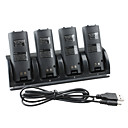 4-port usb Station de charge + batteries rechargeables 4x1800mah pour Wii / Wii u télécommande (noir)
