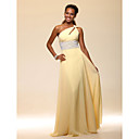 Sheath/ Column One Shoulder Floor-length Chiffon Evening Dress