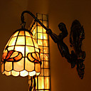 Tiffany Stained Glass 1-Light Wall Sconce with Butterfly Pattern
