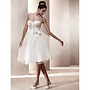 A-line Sweetheart Knee-length Tulle Wedding Dress
