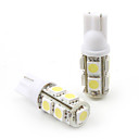  T10 80LM 9 x 5050 SMD LED Car Turning Signal White Light Bulbs (DC 12V/Pair)