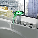 Color Changing LED Tub Faucet with Hand Shower (Chrome Finish)