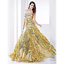 Sheath/Column  Strapless Floor-length Sequined Evening Dress