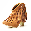 botas de gamuza gruesa del talón del tobillo con el partido de la borla / zapatos de noche más colores disponibles