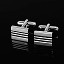 multi-color retângulo forma de zinco cufflinks liga com caixa de presente