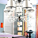 40W Modern Crystal Chandelier with 5 Lights - Silvery Fabric Lampshade