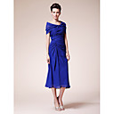 Sheath/ Column Sweetheart Tea-length Chiffon Mother of the Bride Dress With A Wrap