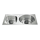 31 pulgadas de acero inoxidable, fregadero de la cocina bajo cubierta (plato doble)