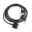 2-in-1 Car Audio with 30pin USB Charge and Sync Cable for iPhone 4 4S and the New iPad
