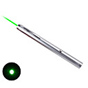 staal groene laser pointer pen met zilveren rand (inclusief twee AAA-batterijen)