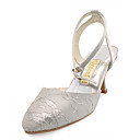 DESIRÉE - Sandalette Bruiloft Stilettohak Satijn Kant