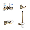Antique Brass 4-piece Bathroom Accessory Set