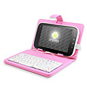 Super Protective Leather Keyboard case for 7 Inch Tablet PC/PAD (PINK)