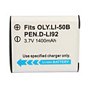 1400mAh pile pour appareil photo li-50b/d-li92 pour Olympus U1010, u1020, u1030