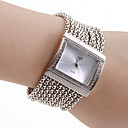 vrouwen-pc beweging zilverkleurige band witte wijzerplaat armband horloge met diamant czechic decoratie