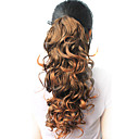 haute qualité de synthèse 18,50 "bouclés naturels queue de cheval brun foncé