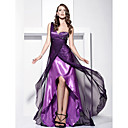 High Low A-line One Shoulder Charmeuse Evening Dress