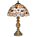60W Tiffany Style Table Light with Floral Pattern