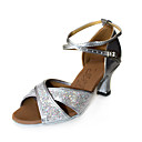 High Quality Sparkling Glitter/Leatherette Upper Women Latin Dance Shoes Ballroom Practice Shoes