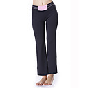 yogayf frescos aptitud del yoga del algodón visten de negro pantalones de yoga deportivo con una línea rosa