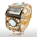 Elegante orologio-bracciale da donna, con diamanti colorati