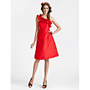 A-line Princess One Shoulder Knee-length Taffeta Bridesmaid Dress