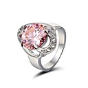 chique branco 18k anel banhado a ouro zirconia cúbico (mais cores)