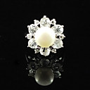 Gorgeous Fresh Water Pearl/ Zircon With Alloy Plated Ring