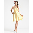 A-line Sweetheart Knee-length Satin Bridesmaid Dress