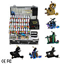 6 ferro fundido kit arma tatuagem com lcd fonte de alimentação de tinta e 40