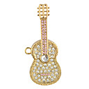 8gb chitarra stile usb flash drive portachiavi (oro)