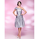 A-line One Shoulder Knee-length Taffeta Cocktail Dress