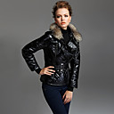 TS Fur Trimmed Lapel Puffer Padding Jacket with Belt