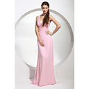 Sheath/Column V-neck Floor-length Chiffon Bridesmaid/Wedding Party Dress