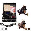 Free Expedited Shipping Top Quality Damascus Hand-made 2 Tattoo Machines Kit with Superior LED Power Supply (LY063)