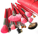 hoogwaardige make-up borstel sets met gratis lederen etui