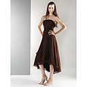 A-line Strapless Asymmetrical Chiffon Bridesmaid/Wedding Party Dress