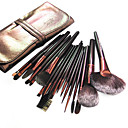Horse Hair  Brush Set With Brown Leather Pouch(18pcs)