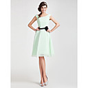 A-line Off-the-shoulder Knee-length Chiffon Bridesmaid Dress