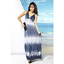 Straps/V-neck Chiffon Maxi Dress