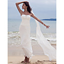 Sheath/ Column Sweetheart Ankle-length Chiffon Wedding Dress With A Wrap
