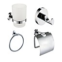Chrome Finish 4-Piece Bathroom Hardware Accessory Set
