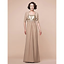 Sheath/Column Floor-length Chiffon And Stretch Satin Mother Of The Bride Dress With A Wrap