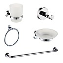 Chrome Finish 5-Piece Brass Bathroom Accessory Set