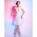A-line Off-the-shoulder Knee-length Chiffon Cocktail Dress