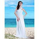 Sheath/Column Halter Neckline Floor-length Chiffon Wedding Dress